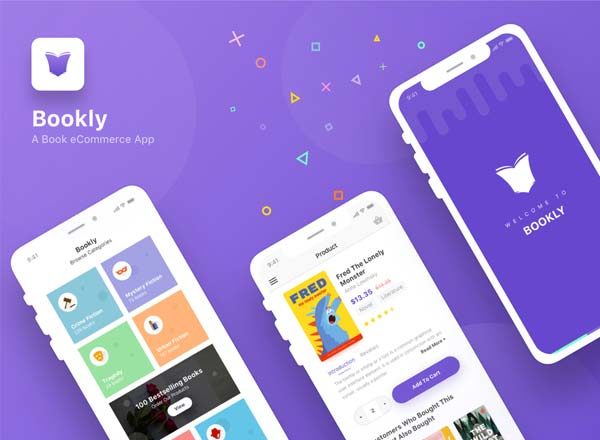 第一素材下午茶：漂亮时尚的书本在线购买电商APP UI KITS[sketch]
