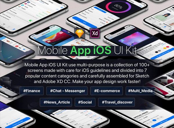 蚂蚁素材下午茶：超规范多功能的iOS APP Ui Kits基础套装模板[PSD,80MB]
