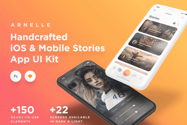第一素材下午茶：社交资讯阅读类APP UI KITS套装文件[Sketch,PSD]