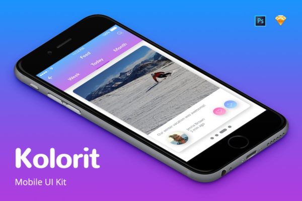 时尚社交应用 Ui Kits素材套件 Kolorit Mobile UI Kit