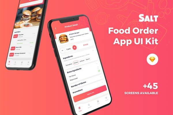 蚂蚁素材下午茶：Sketch打造的美食类外卖送餐APP UI KITS模板