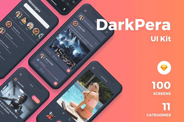 蚂蚁素材下午茶：多功能的高端社交APP UI KIT [Sketch]