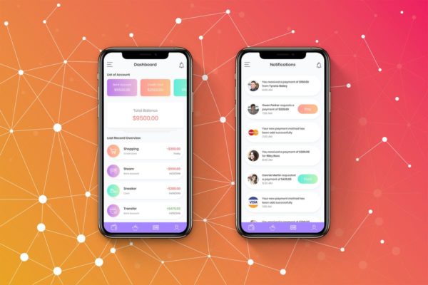 数码移动钱包 APP Ui Kits素材套件 Digital Wallet Mobile Ui – H