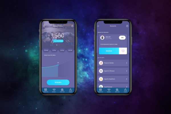 健康健身主题应用Ui Kits素材套件 Health Fitness Mobile UI – H