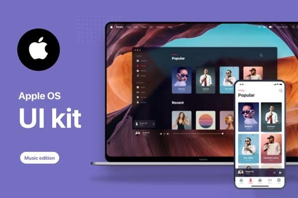 蚂蚁素材下午茶：Apple OS 上的音乐商店播放器Mac版+手机版概念设计GUI套装文件 [Sketch]
