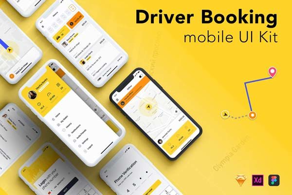 蚂蚁素材下午茶：功能完整的订车APP UI KIT套装模板文件 [Sketch,Fig]