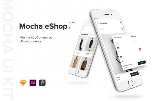 极简主义服饰品牌电商手机APP应用Ui Kits素材套件 eShop Mobile App UI Kit