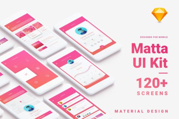 基于谷歌移动应用设计标准的Ui Kits素材套件 Matta – Material Design Mobile UI Kit