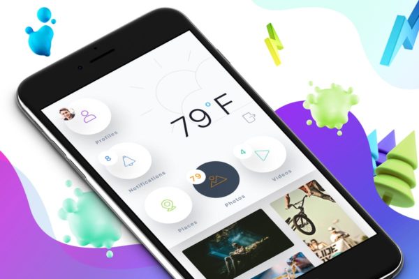 个人用户中心手机APP导航设计Ui Kits素材套件4 Navigation 4 Mobile Ui