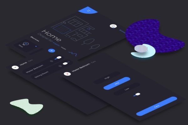 互联网智能家居应用主界面Ui Kits素材套件v.2 Smart Home Fans Ui v.2