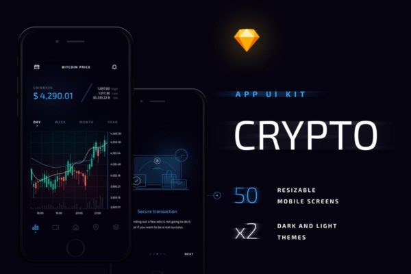加密电子钱包数字货币APP Ui Kits素材套件 Crypto Mobile UI Kit