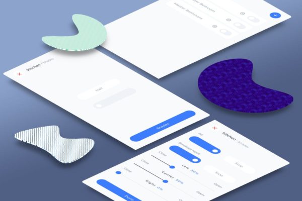 互联网智能家居APP应用界面阴影版Ui Kits素材套件 Smart Home Shades Mobile Ui