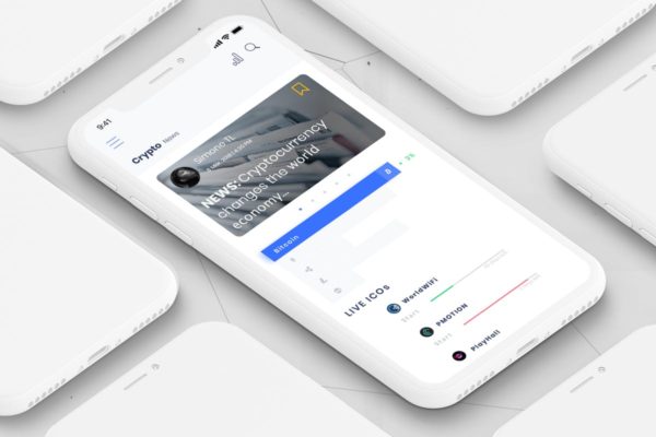 数字货币比特币新闻资讯APP Ui Kits素材套件 – B Coin News Mobile Ui – B