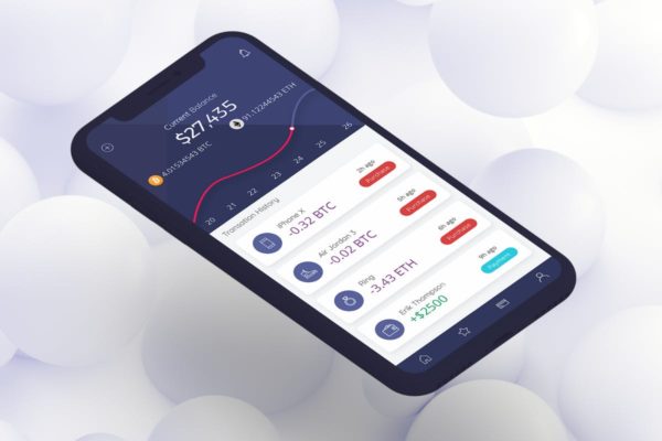 加密货币移动数码钱包APP Ui Kits素材套件- H Cryptocurrency Wallet 5 Mobile Ui – H