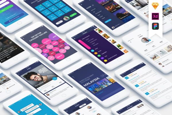 即拿即用通用手机APP应用Ui Kits素材套件 Mountify Mobile UI Kit