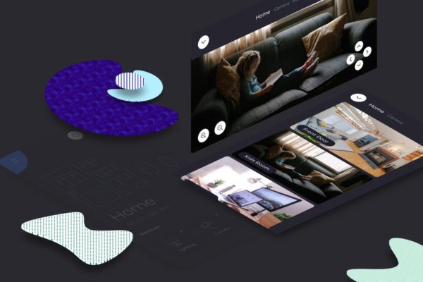 智能家居APP应用摄像头控制界面UI设计模板素材 Smart Home Camera Mobile Ui v.2