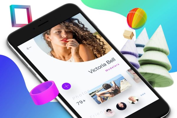 个人用户中心APP界面设计Ui Kits素材套件2 Profile 2 Mobile Ui