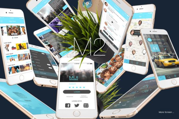 极简主义手机APP应用界面设计Ui Kits素材套件V.2 Minimailist Mobile UI Kit V.2