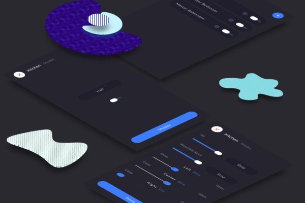 智能家居移动APP应用界面UI设计模板素材 Smart Home Shades Mobile Ui v.2