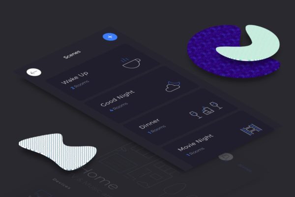 智能家居APP应用场景管理界面UI设计模板素材 Smart Home Scenes Mobile Ui v.2