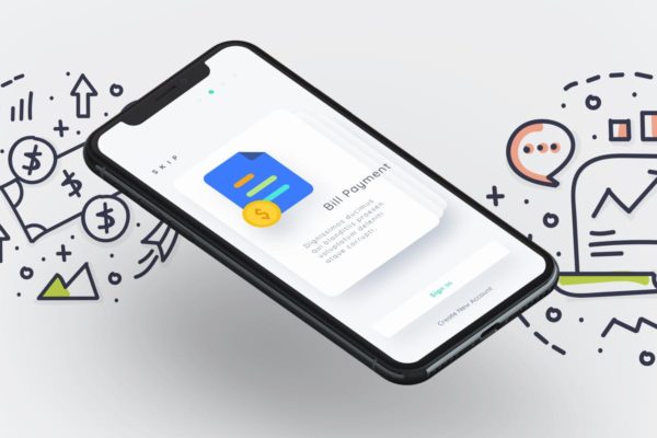 智能电子钱包APP应用UI设计模板素材 Smart Wallet Walkthrough 2 Mobile Ui