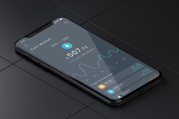 加密货币电子货币交易市场APP应用界面UI设计模板素材 Coin Market Mobile Ui – B