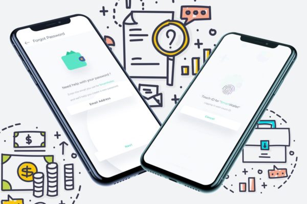 私密电子钱包APP应用界面UI设计模板素材 Smart Wallet Private Mobile Ui
