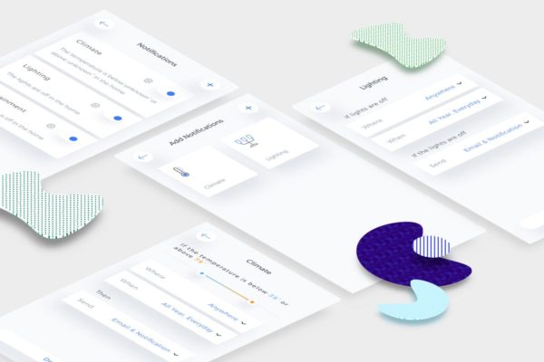 智能家居APP应用通知界面设计模板素材 Smart Home Notifications Mobile Ui v.3
