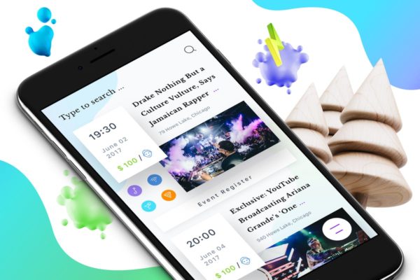 热点事件活动类APP应用界面UI设计模板素材 Event 8 Mobile Ui
