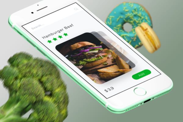 美食主题APP应用美食卡片界面UI设计模板素材 Food Cards Mobile Ui – T