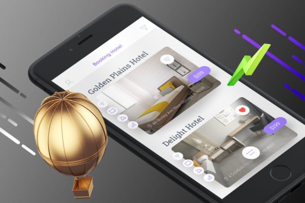 酒店预订APP应用UI设计模板素材 Booking Hotel 3 Mobile Ui – TH