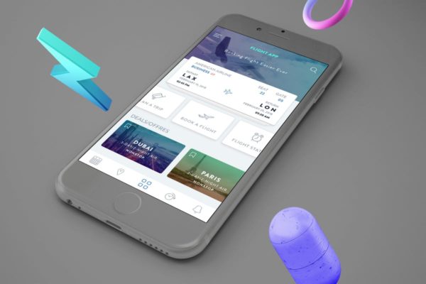 机票航班预订APP应用UI界面UI设计模板素材 Booking FLight Mobile Ui – TH