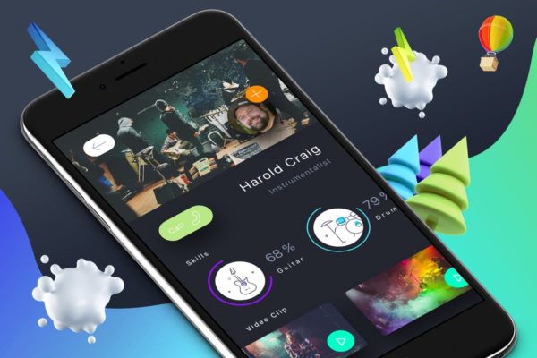 智能手机APP应用个人中心界面UI设计模板素材 Profile 11 Mobile Ui