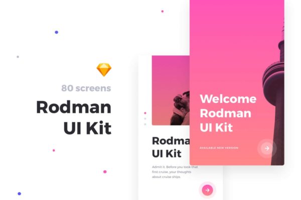浪漫旅行旅游主题APP应用Ui Kits素材套件 Rodman Mobile UI Kit