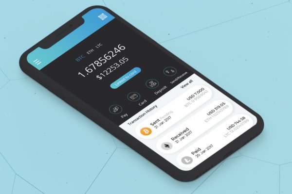 加密货币电子钱包APP应用界面UI设计模板素材 Cryptocurrency Wallet 1 Mobile Ui – H