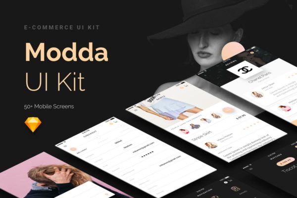 奢侈品电子商务APP应用Ui Kits素材套件 Modda –  E-Commerce Mobile UI Kit