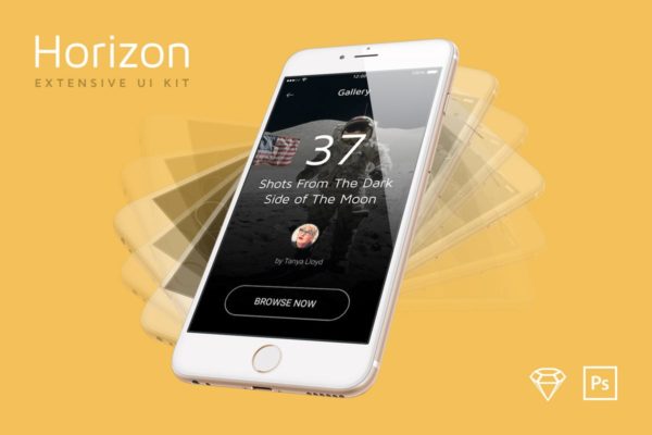 经典实用通用型APP应用Ui Kits素材套件 Horizon Mobile UI Kit