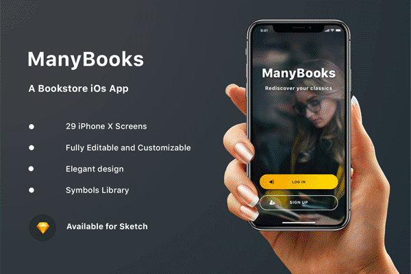 蚂蚁素材下午茶：精致的电子书或书籍电商 APP UI KIT 模板套装文件 [Sketch]
