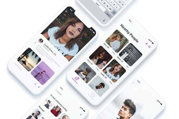 聊天社交相关的APP UI KIT套装模板文件[XD]