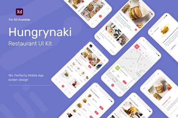 第一素材下午茶：XD打造的餐厅美食订餐类APP UI  KIT文件