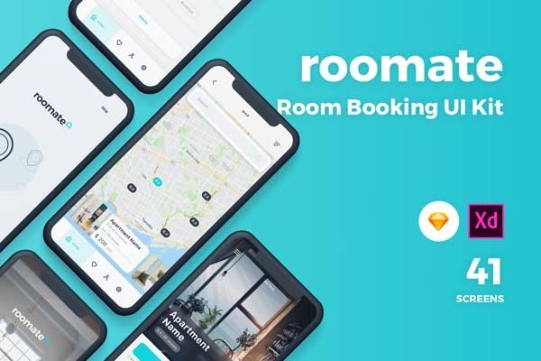 第一素材下午茶：名宿酒店预订类APP UI KIT套装模板文件[Sketch]