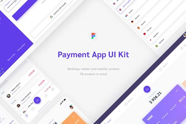 第一素材下午茶：支付类APP网页官网UI KIT套装ui素材模板文件[Fig]