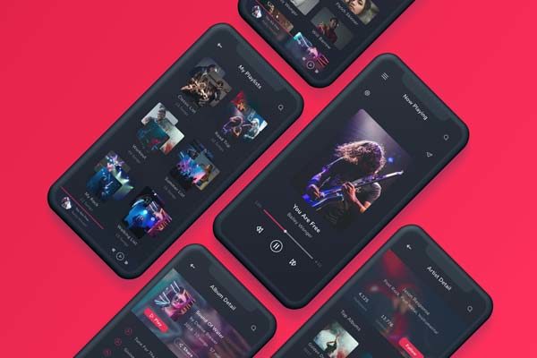 第一素材下午茶：音乐博客功能的APP UI KIT套装模板文件[Sketch]