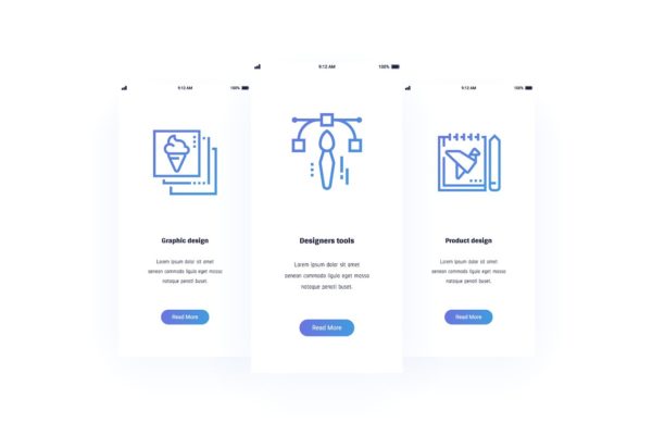 APP闪屏界面启动界面概念插画 Design Metaphors Cards