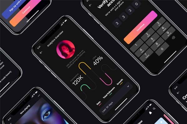 蚂蚁素材下午茶：酷炫的音乐APP UI KIT套装文件
