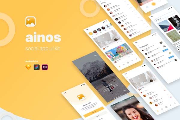 蚂蚁素材下午茶：iOS规范下的社交APP UI KIT模板套装文件[Sketch,XD,Fig]