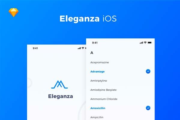 蚂蚁素材下午茶：优雅的常规功能iOS APP UI KIT套装文件