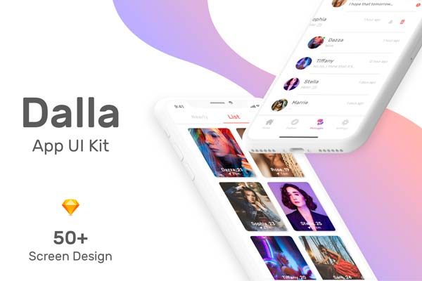 蚂蚁素材下午茶：时尚的社交约会交友类APP UI KIT套装文件[Sketch]