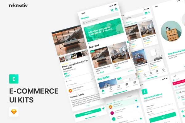 蚂蚁素材下午茶：房地产电商房产平台APP UI KIT套装文件
