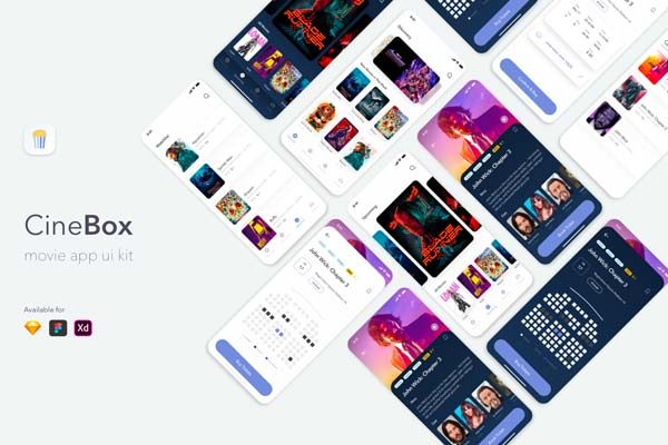 蚂蚁素材下午茶：电影订座订票APP UI KIT套装模板